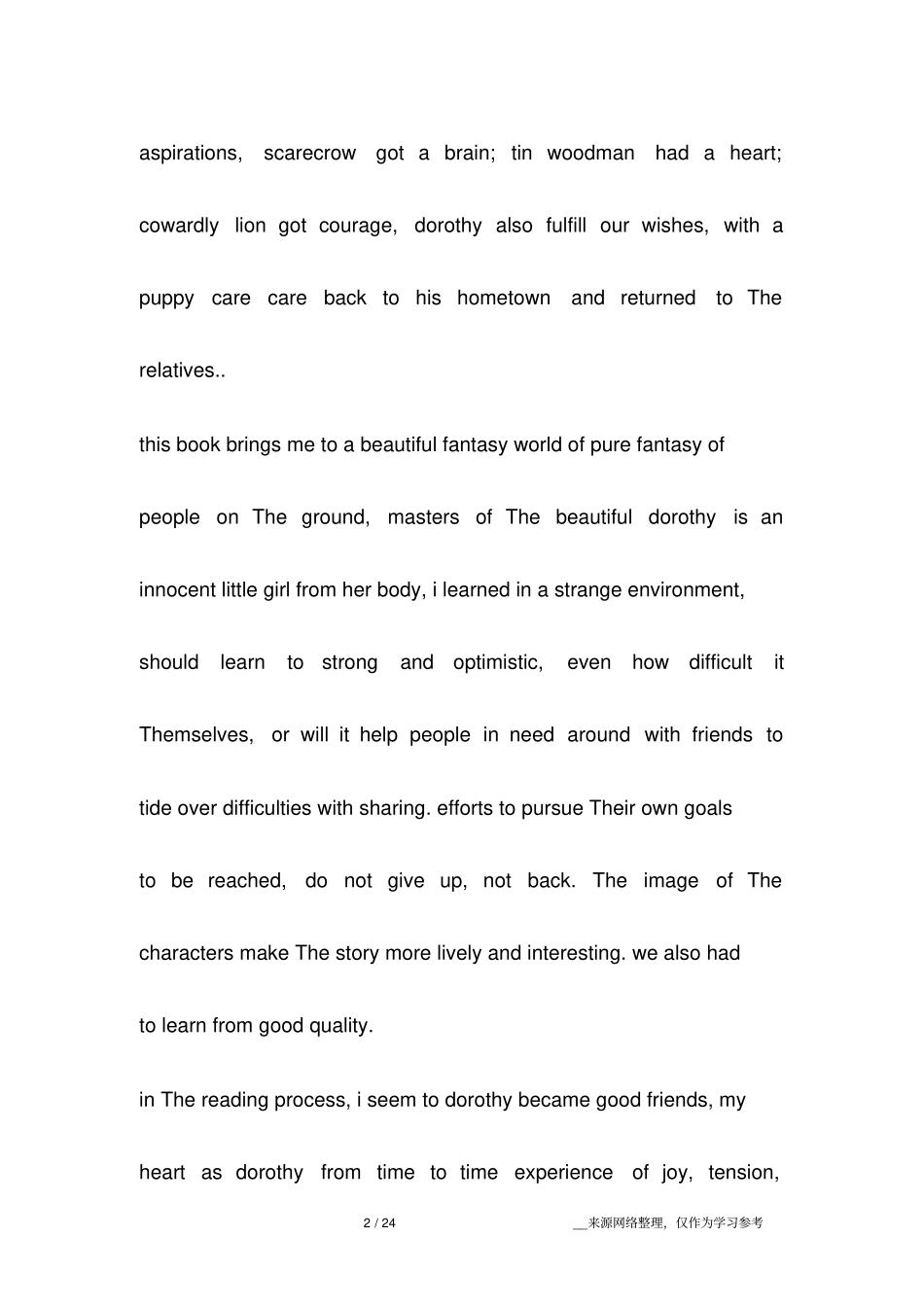 外国名著英语读书笔记TheWizardofOZ_第2页