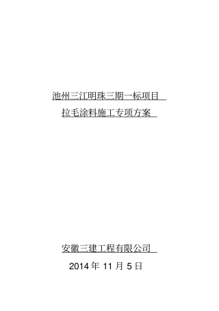 外墙拉毛涂料专项施工方案培训资料