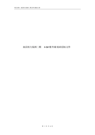 外墙面砖粘贴招标文件