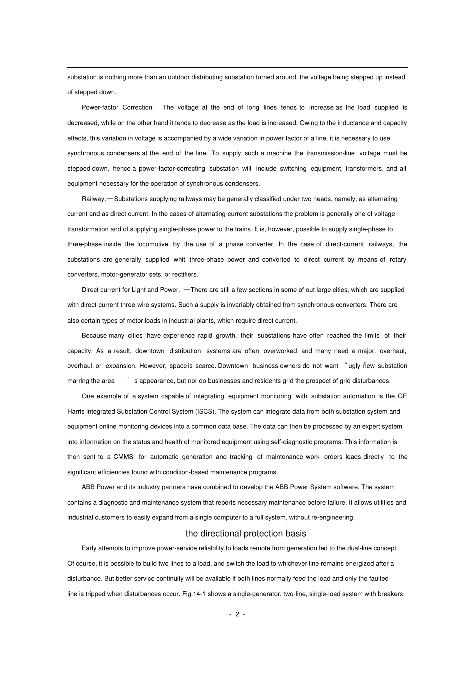 外文翻译变电站与电力系统继电保护_第2页