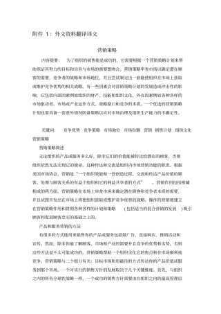 外文翻译营销策略