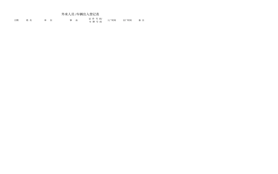 外来人员车辆出入登记表_第2页