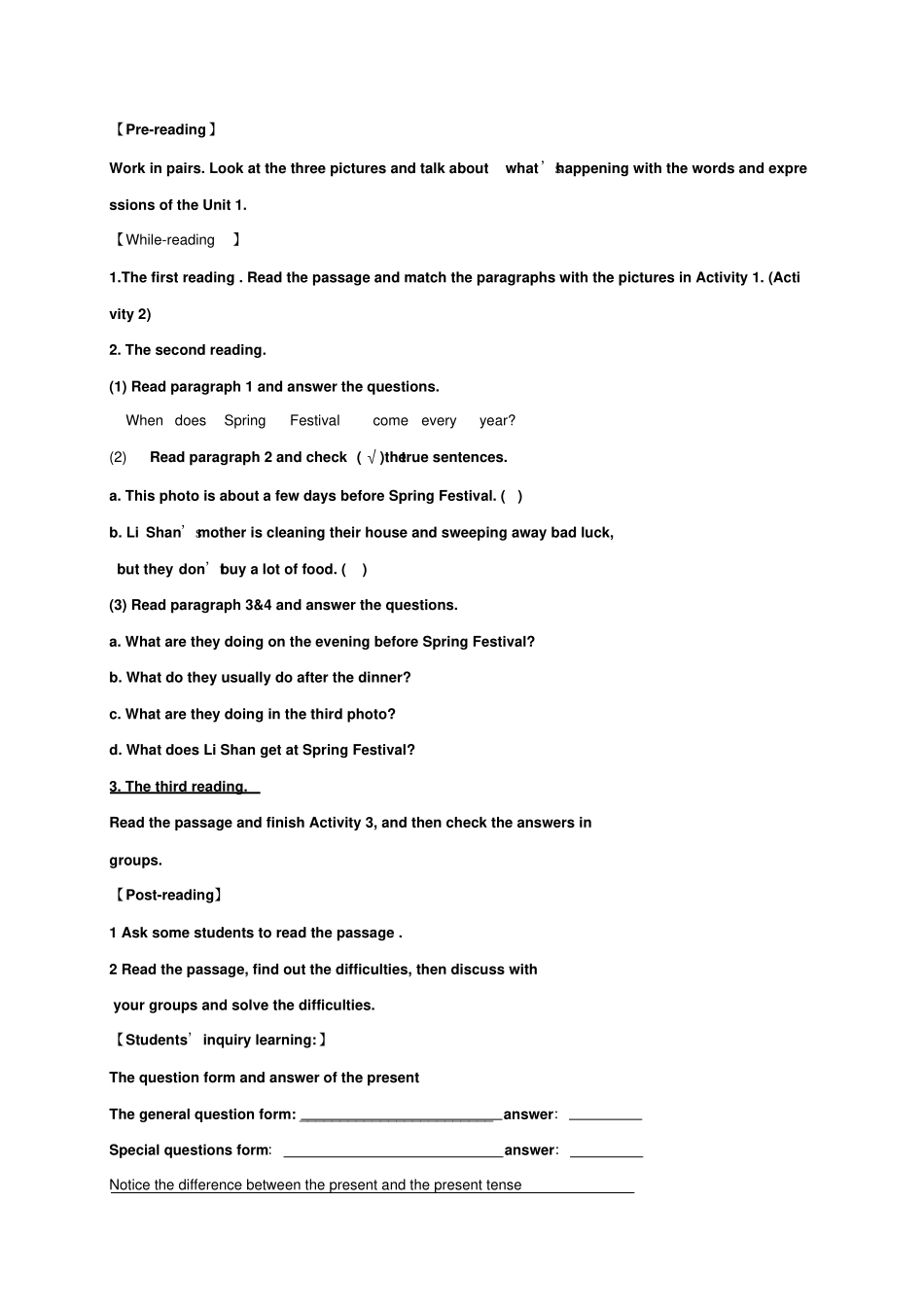 外研版七年级上册英语导学案：m10u2_第2页