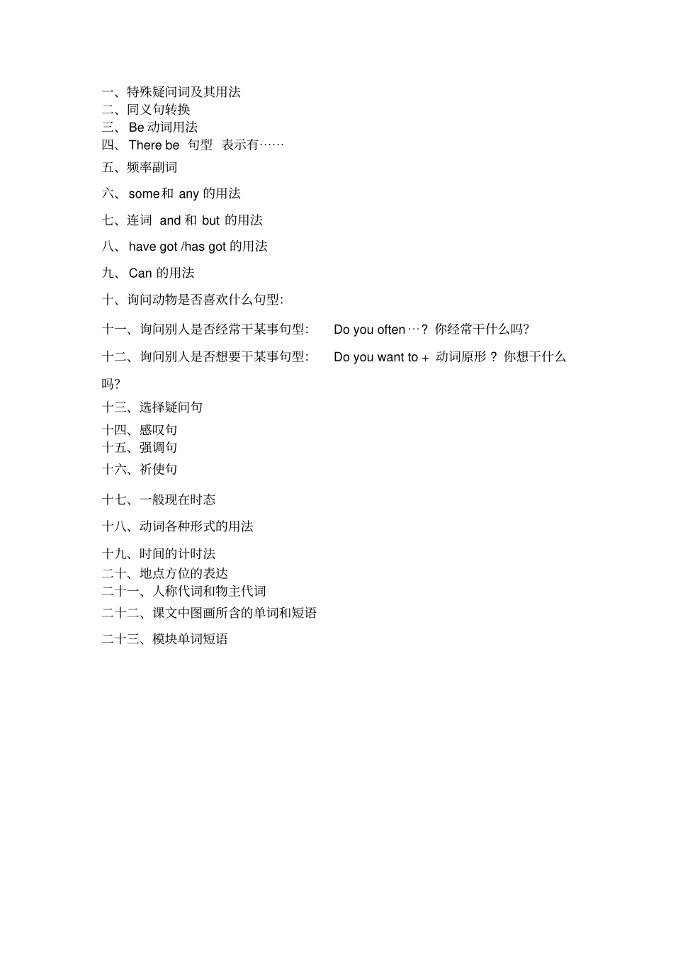 外研版小学英语六年级上册语法知识点总结,推荐文档_第1页