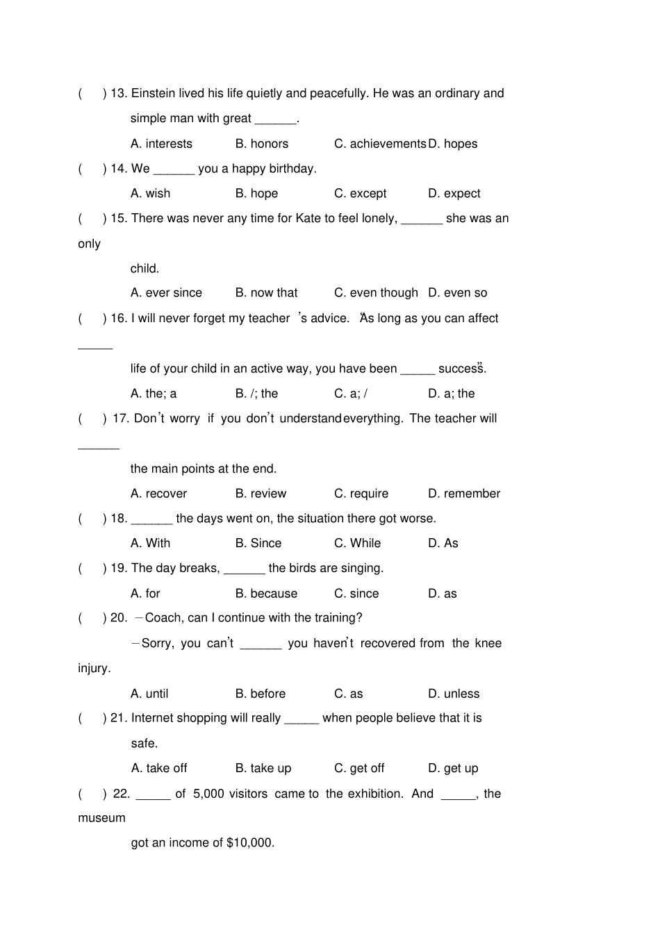外研版高中英语必修二高一英语Book2Module5同步检测试题_第2页