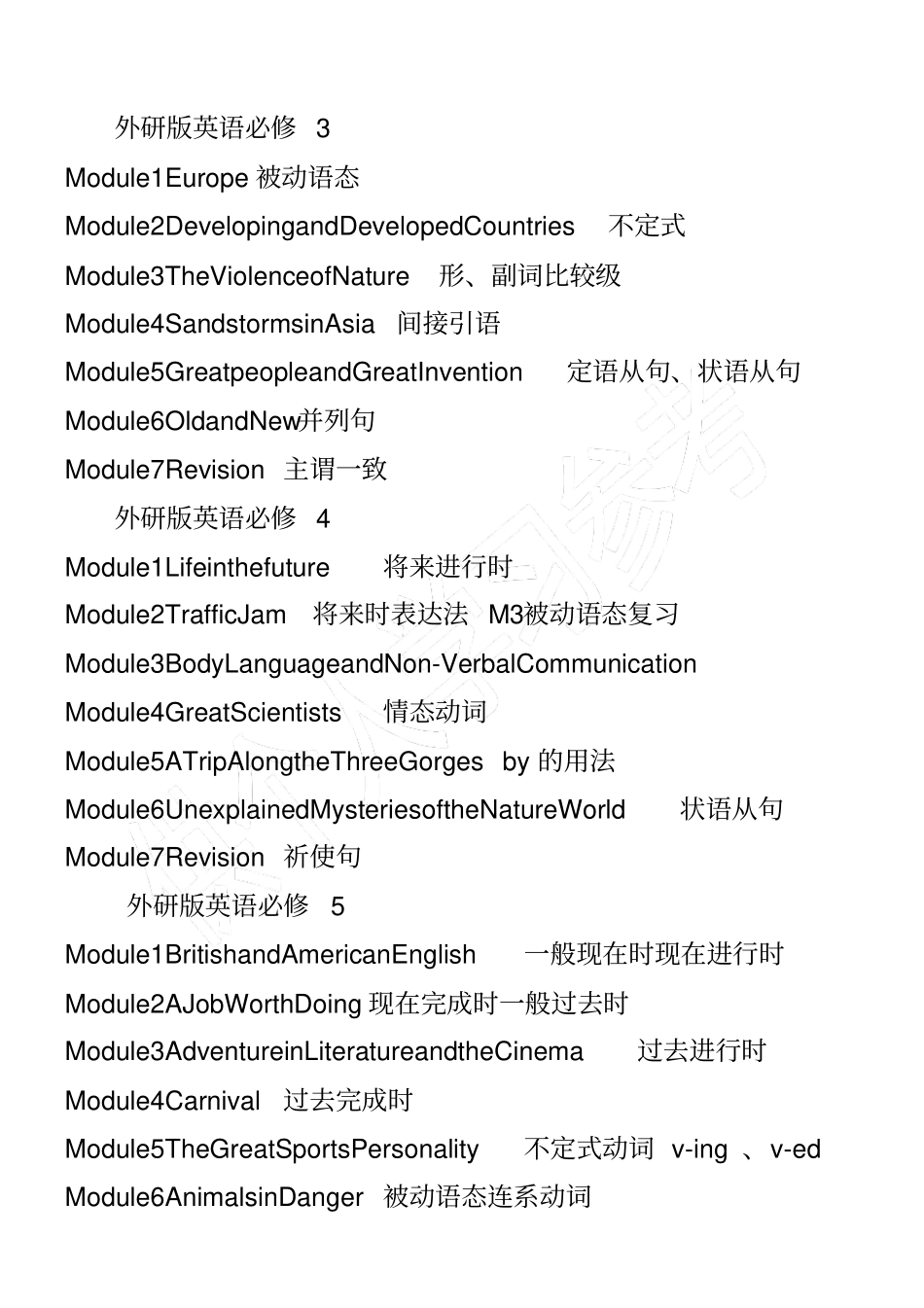 外研版高中英语语法课文目录_第3页