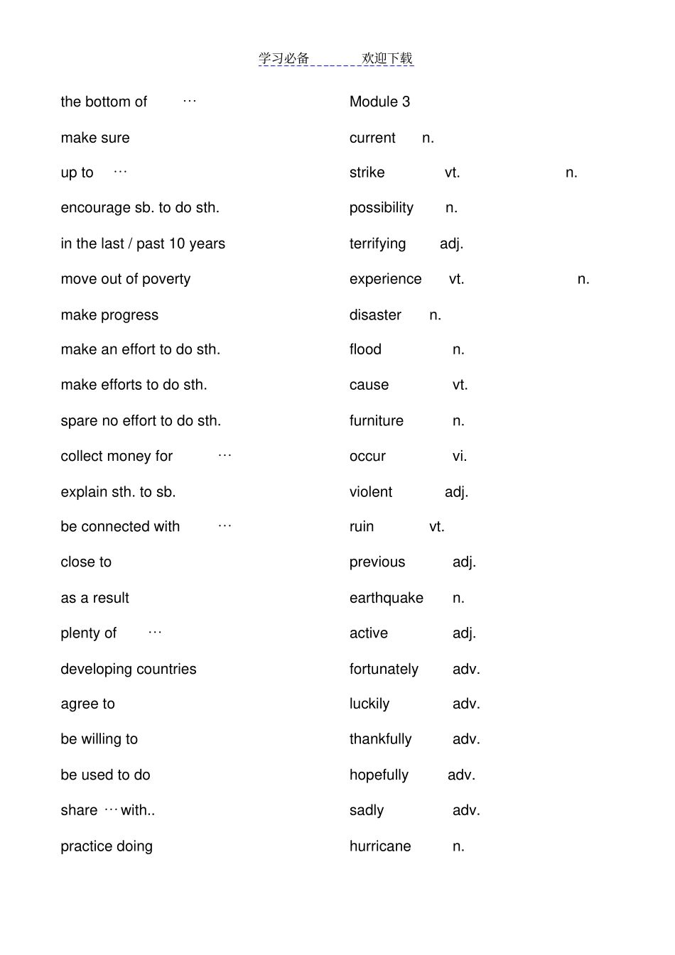外研社高中英语单词与短语检测英译汉_第3页