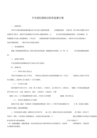 外科手术部位感染目标性监测方案