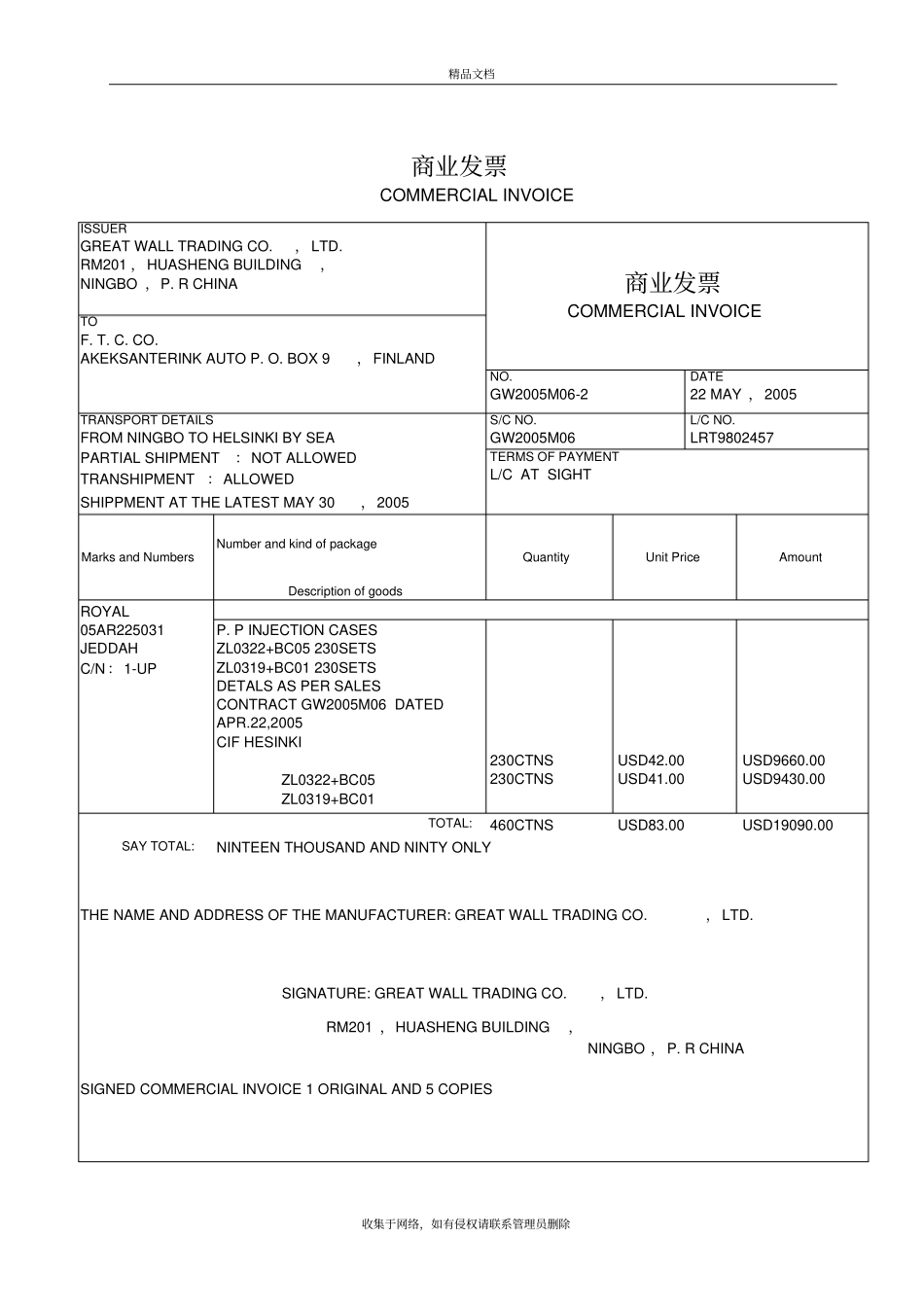外贸全套单据样本上课讲义_第3页