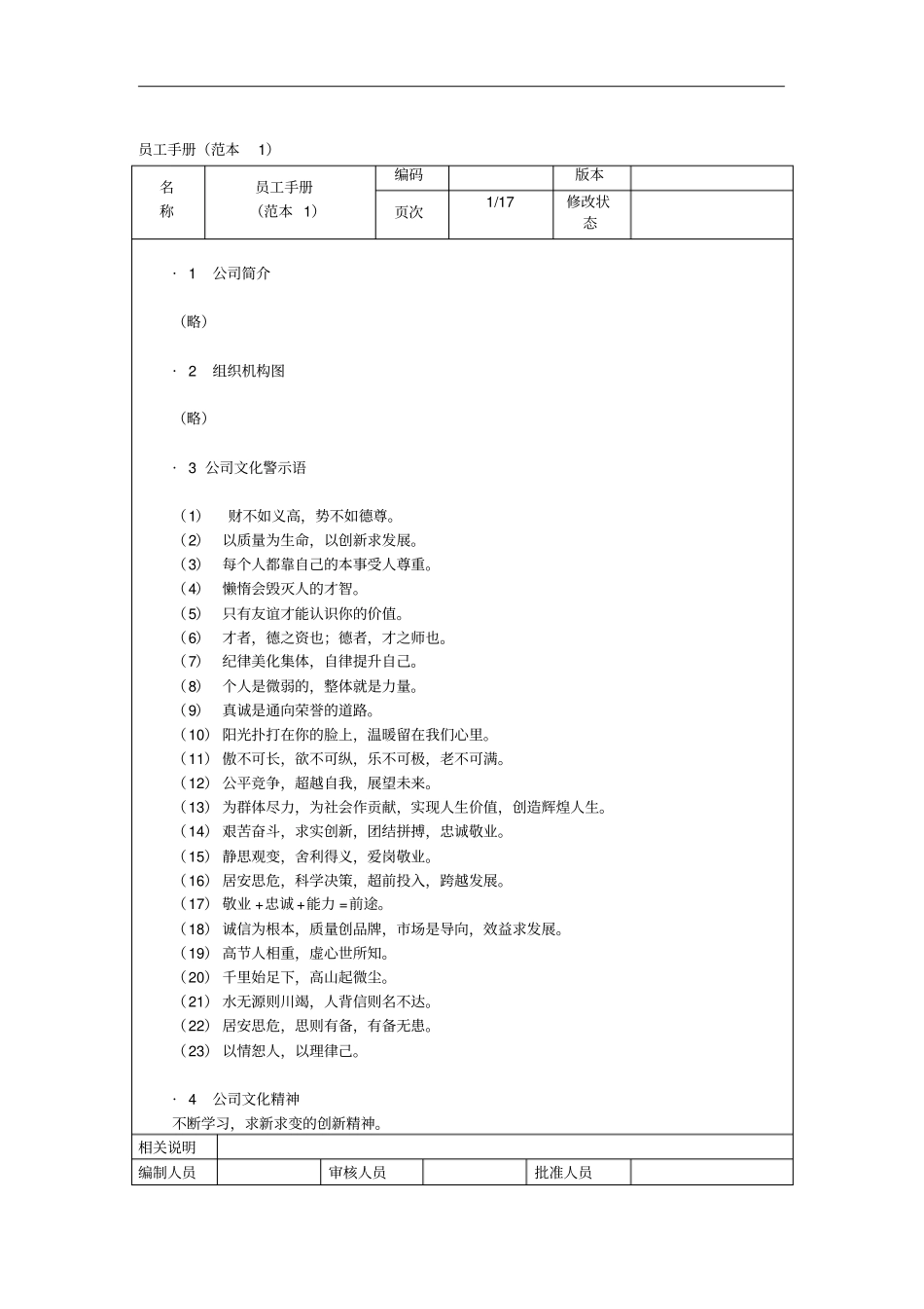外资企业员工手册样本18_第1页