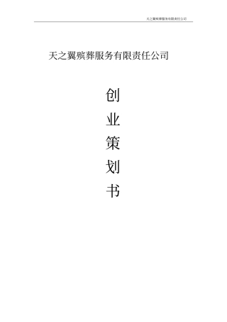 天之翼殡葬服务有限责任公司创业策划书