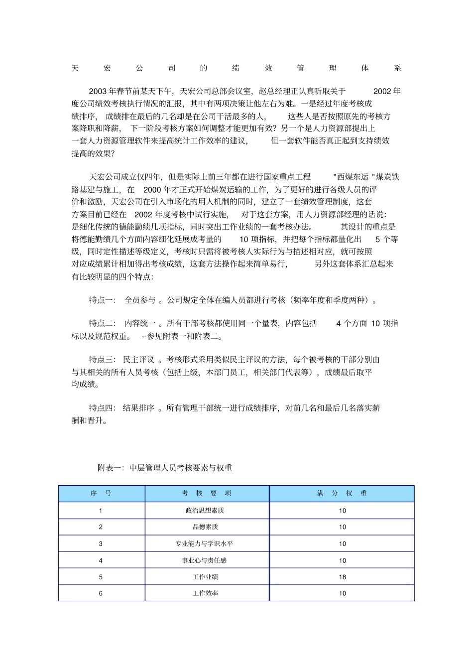 天宏公司的绩效管理体系_第1页