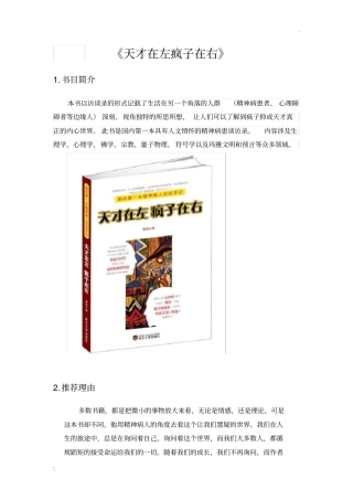 天才在左疯子在右的基本介绍和推荐理由