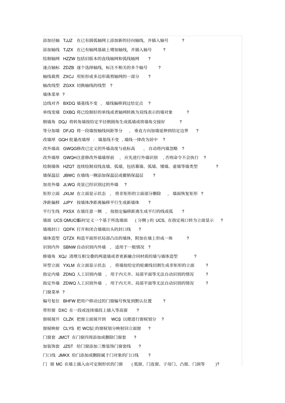 天正建筑常用快捷键_第3页