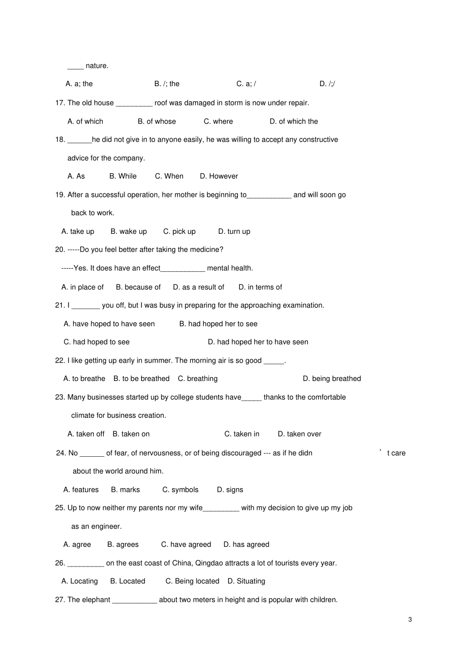 天津六校2012017学年高一英语下学期期中联考试题_第3页