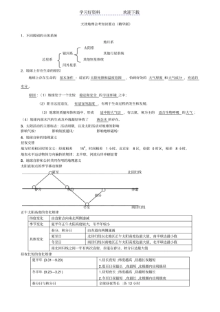 天津地理会考知识要点精华版