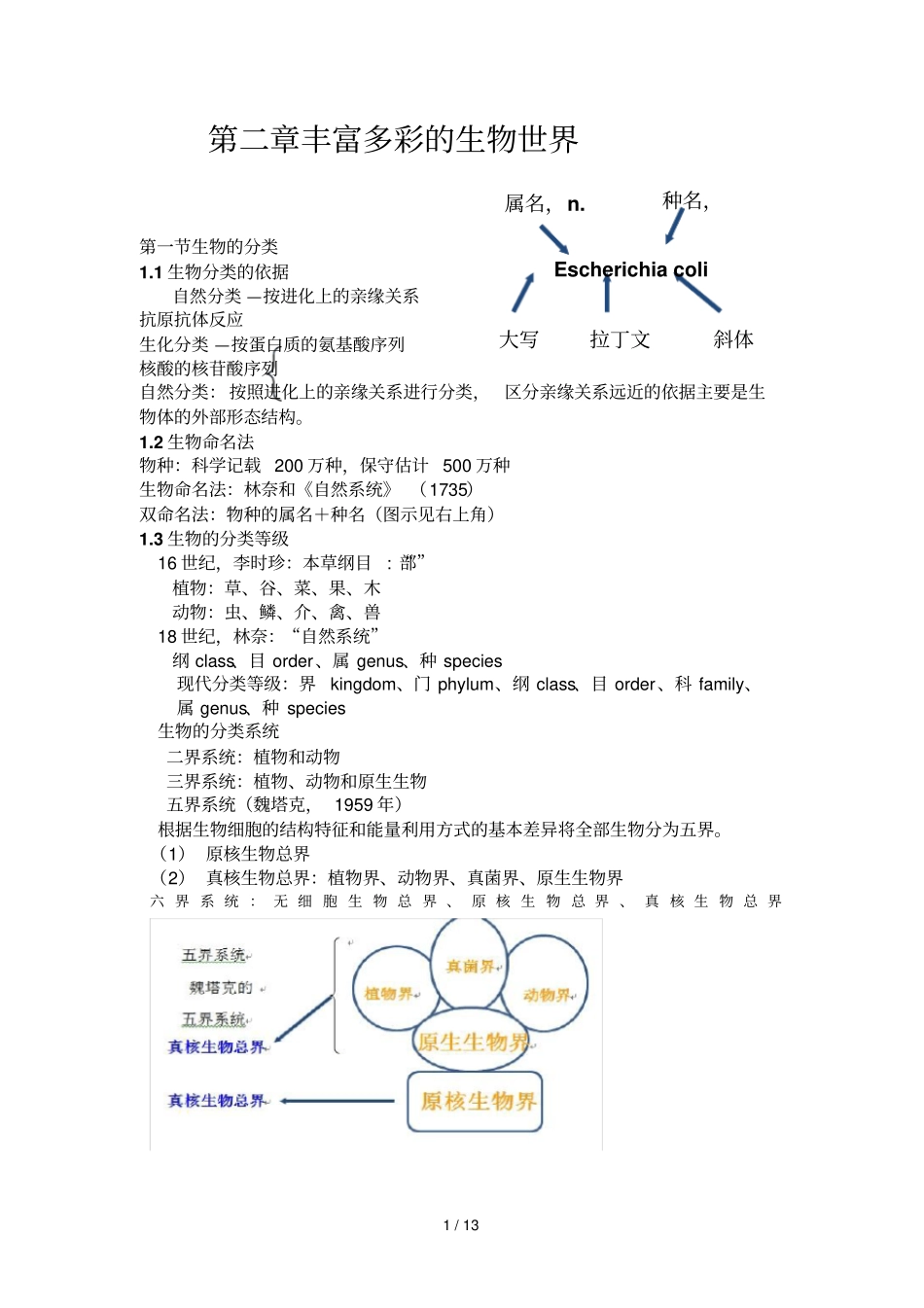 天津大学普通生物学笔记学时_第1页