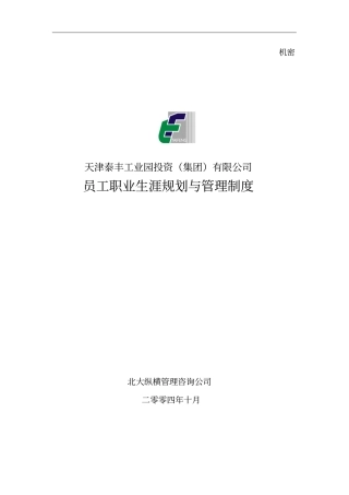 天津泰丰-报告2职业生涯规划与管理制度