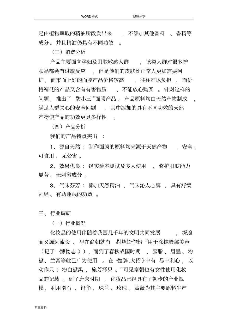 天然面膜营销方案设计_第3页