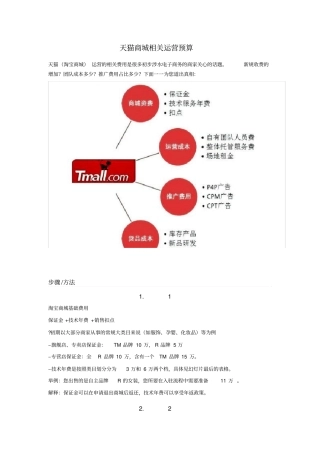 天猫商城相关运营预算