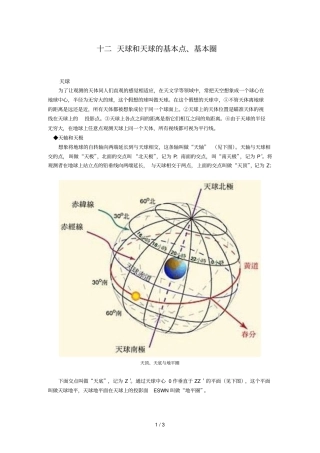 天球和天球的基本点基本圈