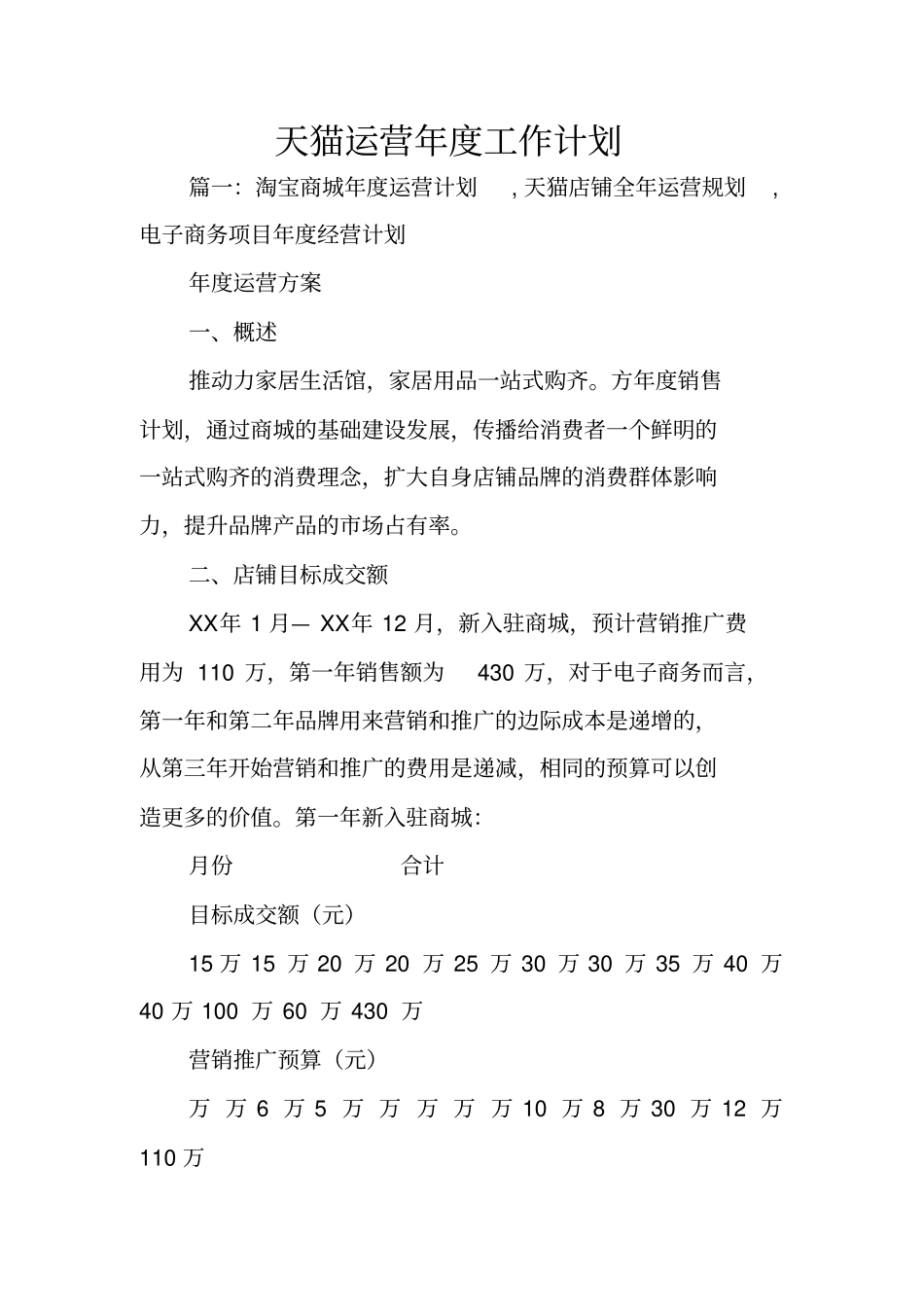 天猫运营年工作计划_第1页