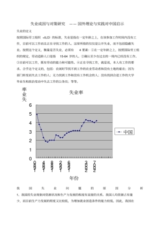 失业成因与对策分析研究——国外理论与实践对启示