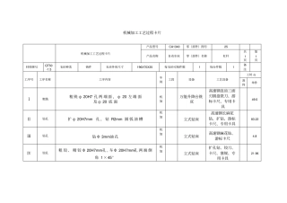 夹具设计工艺过程卡与工序卡