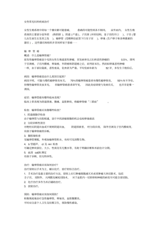 女性常见妇科疾病大全
