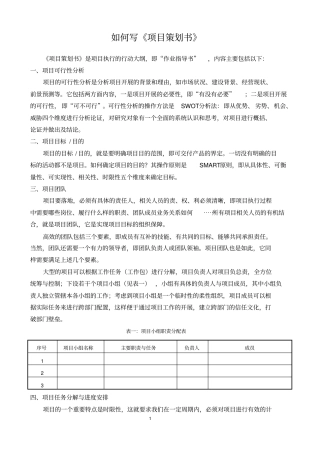 如何写项目策划书