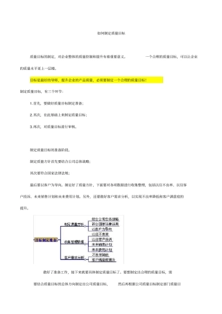 如何制定质量目标