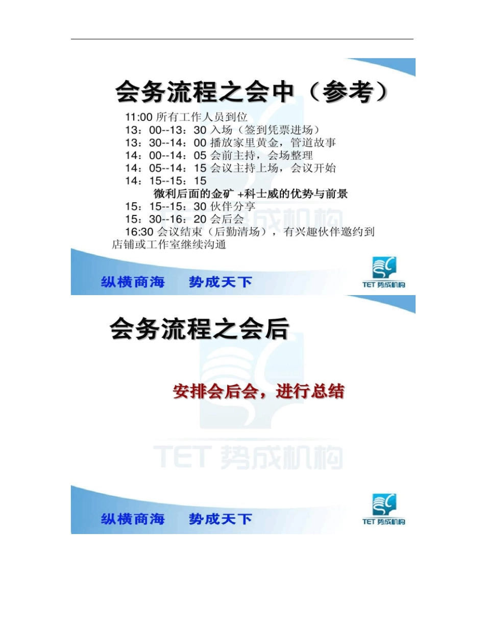 如何办一场成功的招商会和小组培训最新版_第3页