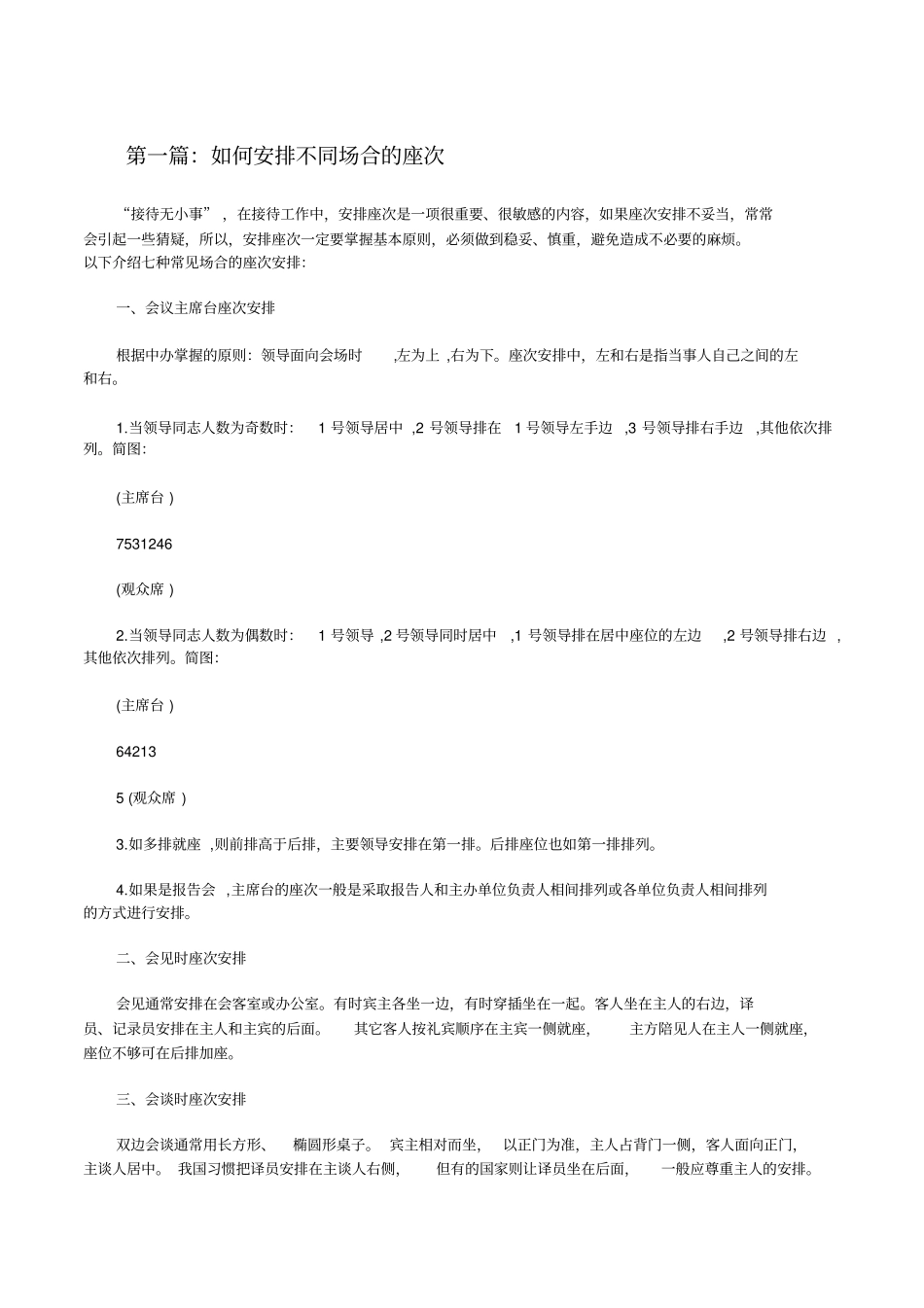 如何安排不同场合的座次修改版_第1页