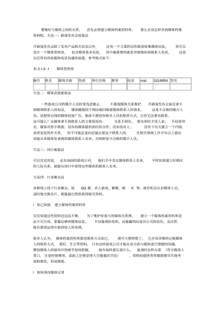 如何建立媒体关系