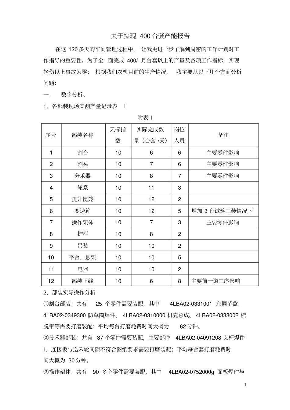 如何提高装配车间生产能力报告_第1页