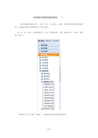 如何统计费用的使用情况