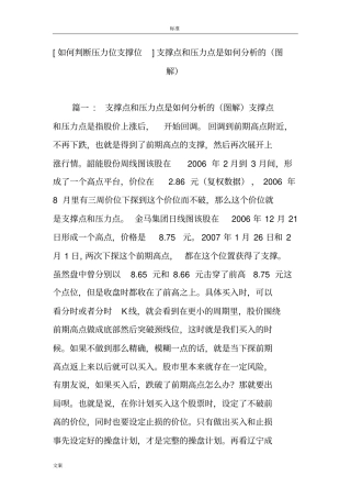 如何能判断压力位支撑位支撑点和压力点是如何能分析报告的现用图解