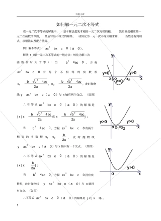 如何解一元二次不等式