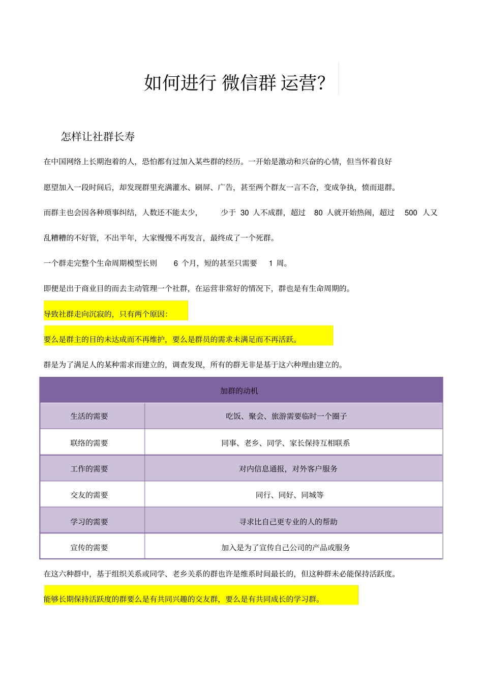 如何进行微信群运营汇总_第1页