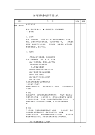 如何面试中高层管理人员
