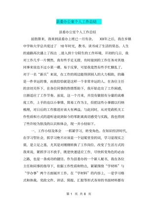 委办公室个人工作总结【可编辑版】