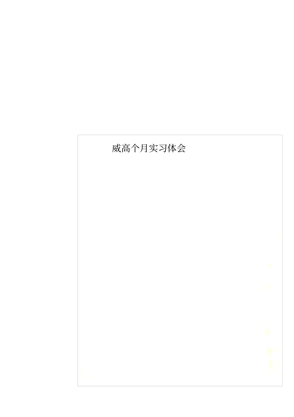 威高个月实习体会_第1页