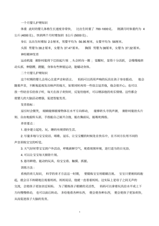婴儿护理知识大全