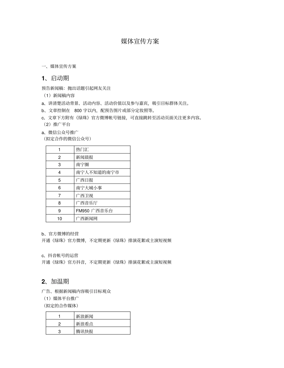 媒体宣传方案_第1页