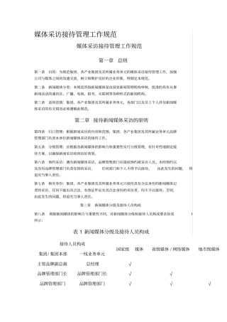 媒体采访接待管理工作规范