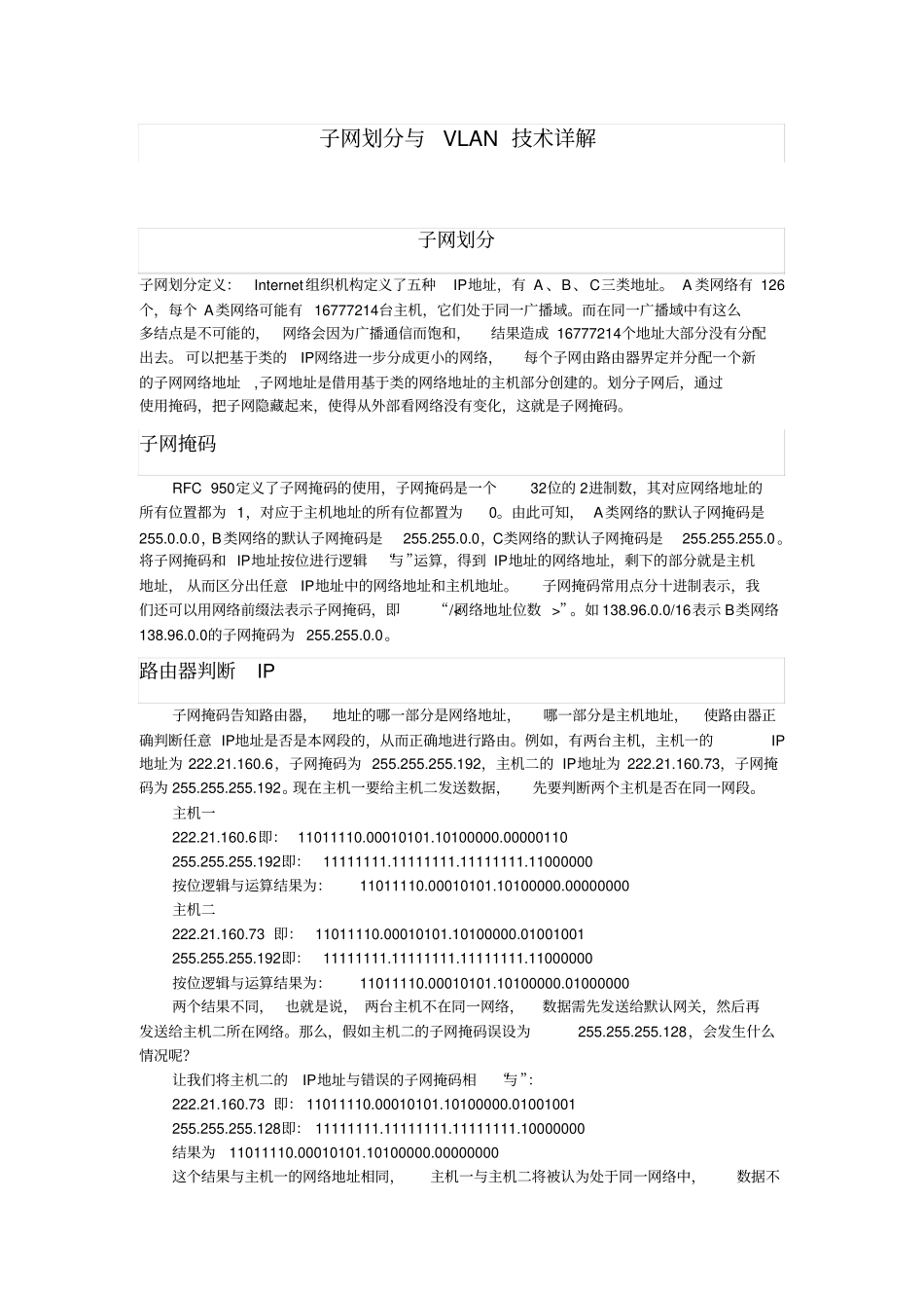 子网划分与VLAN技术详解_第1页