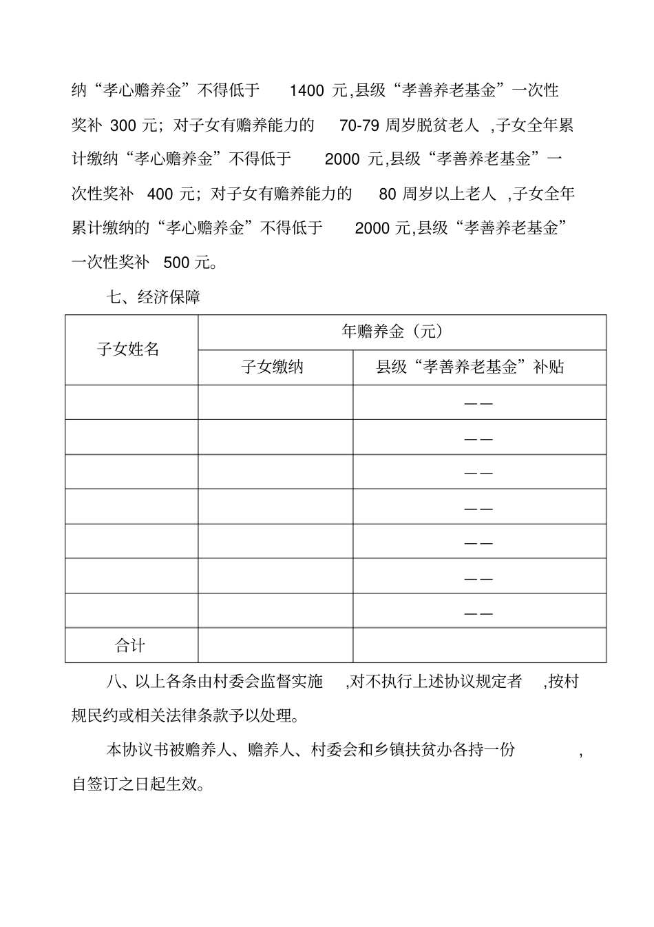 孝善养老协议书_第2页