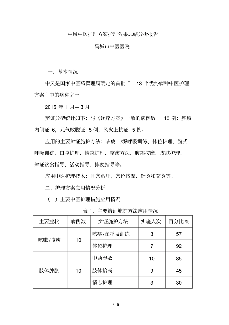 季度中医护理方案护理效果总结_第1页