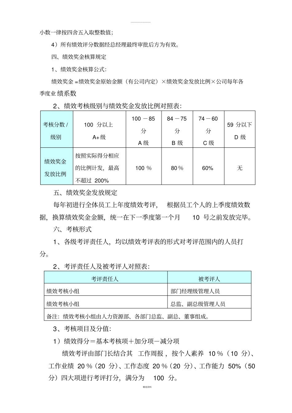 季度绩效考核规定暂行_第2页