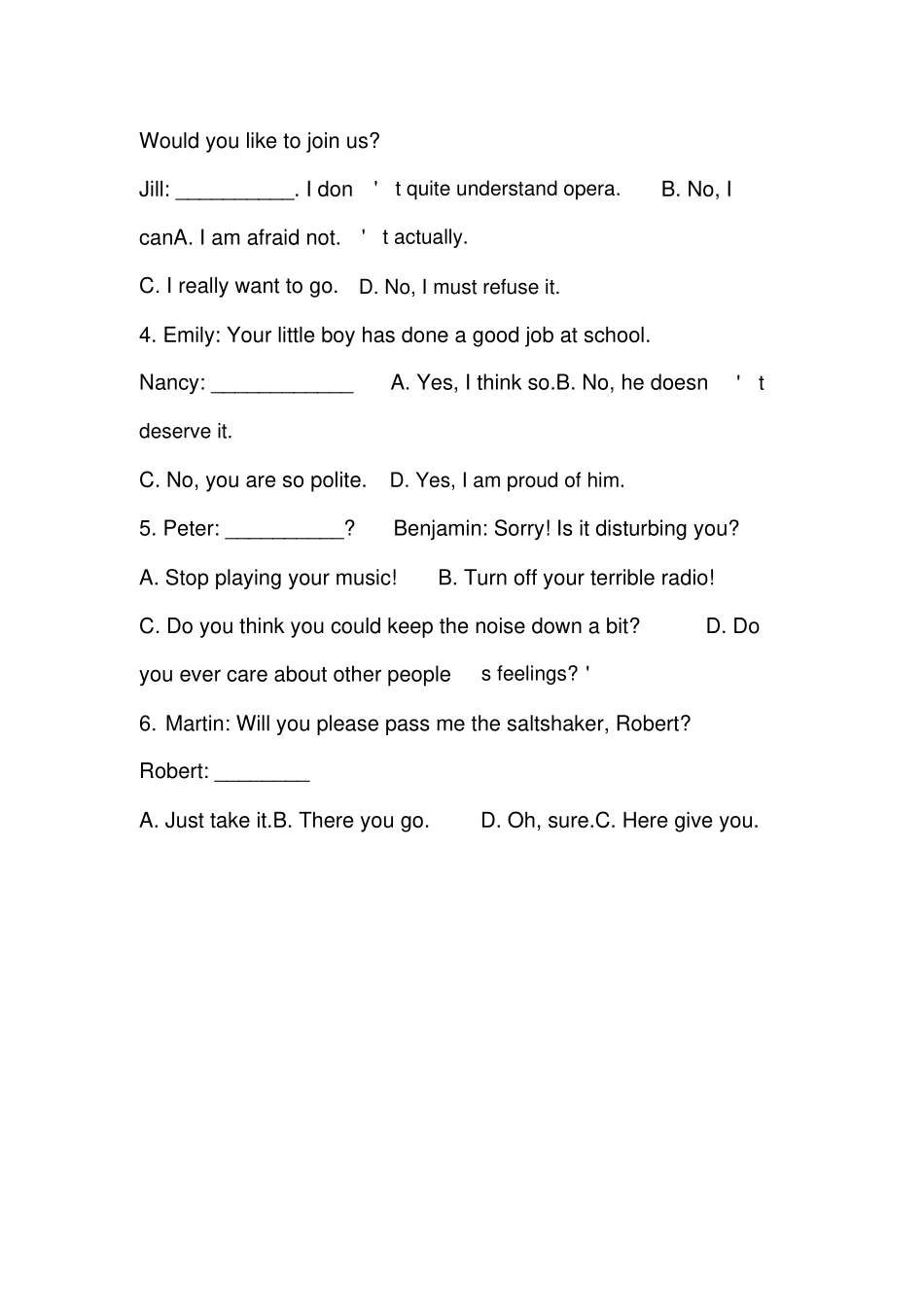 学位英语模拟试题及答案一_第3页